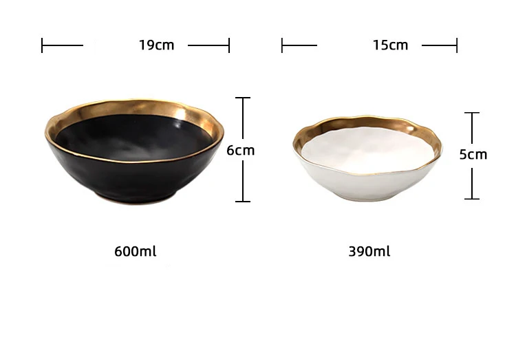 matte black ceramic plates with gold trim