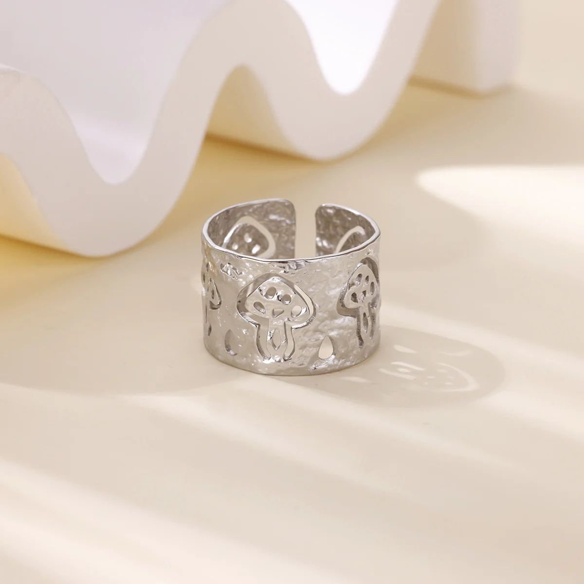 Gold Mushroom Rings For Women Luxury Jewelry