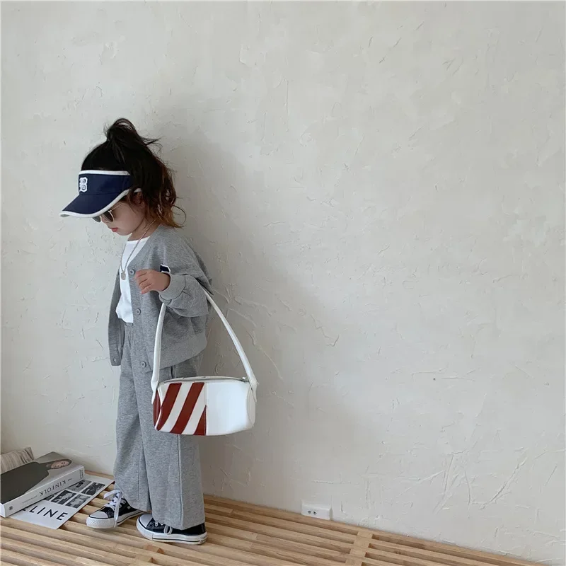 Spring and Autumn New Women's Treasure Foreigner Sweater Jacket Cardigan Flare Pants Girls' Set