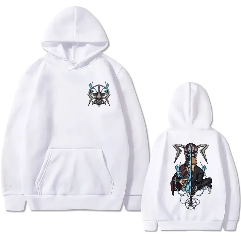 

Japanese Anime Bleach Yhwach and Kurosaki Ichigo Graphic Hoodie Men's Manga Vintage Sweatshirt Male Fashion Oversized Hoodies