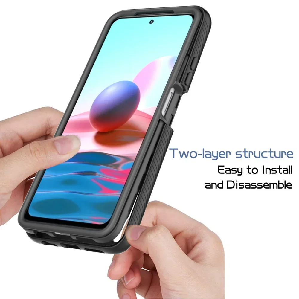Premium 360° Shockproof Hybrid TPU/PC Case with Built-in Screen Protector - Crystal Clear