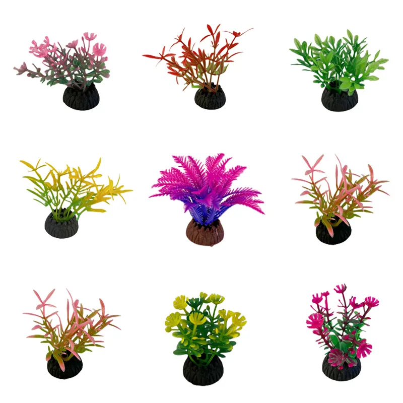 40 Styles Fish Tank Plastic Imitation Aquatic Plants Artificial Plant Aquarium Landscaping CS Series Sand Table Tank Decoration 2