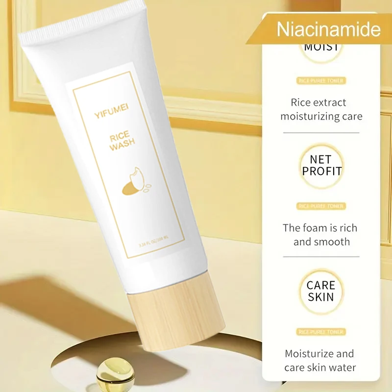 Rice Face Cleanser Raw Pulp Deep Clean Foam skincare Face Wash Care for Delicate Skin Daily Care Korean Skincare Original 4