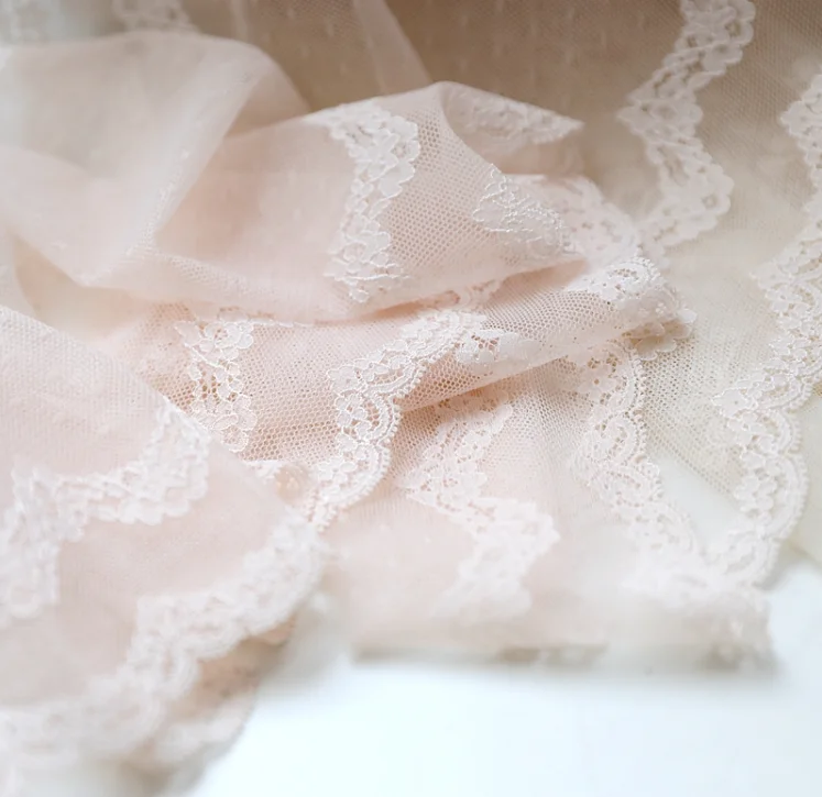1 Meter 25cm Width Nylon Spandex Pink Lace Elastic Lace Trim Stretch Italy Trimming Bra Garter Decoration