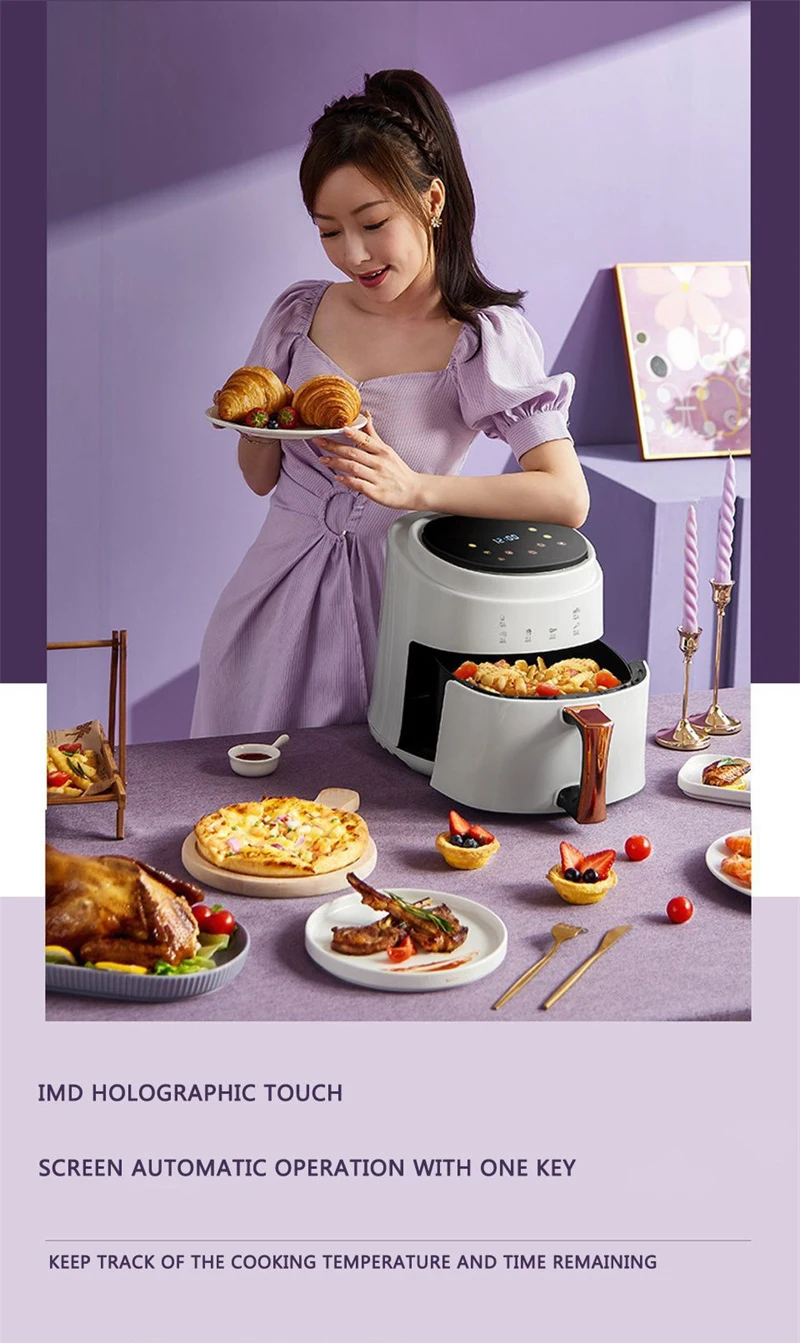 Description Picture 4 of itemAir Fryers 8L Large Capacity 360° Baking Toaster Without Oil Electric Deep Fryer Nonstick Basket Chicken Fryer Sonifer Airfryers
