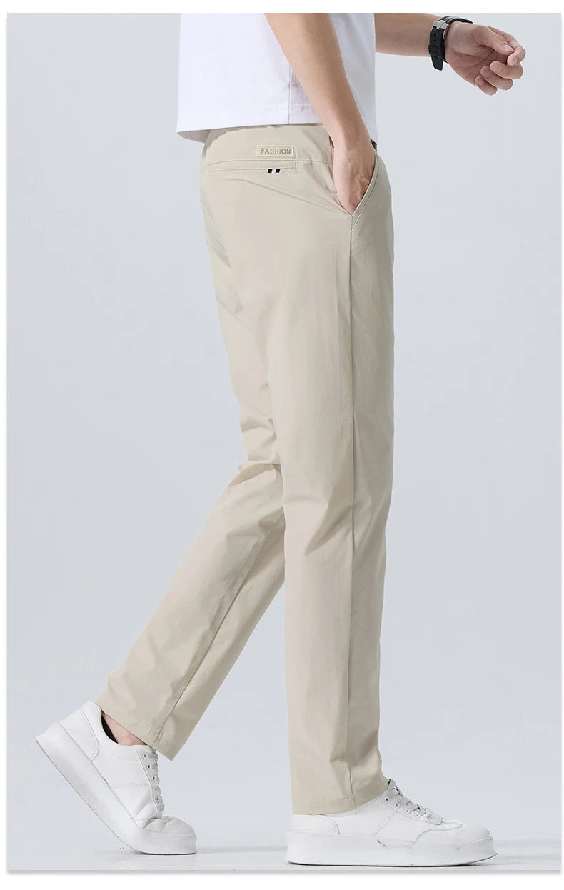 Stretch Weiche Hosen für Männer Sommer Dünne Elastische Taille Business-Mode Koreanische Dünne Beiläufige Formale Hosen Männliche Marke Kleidung – Detail 13