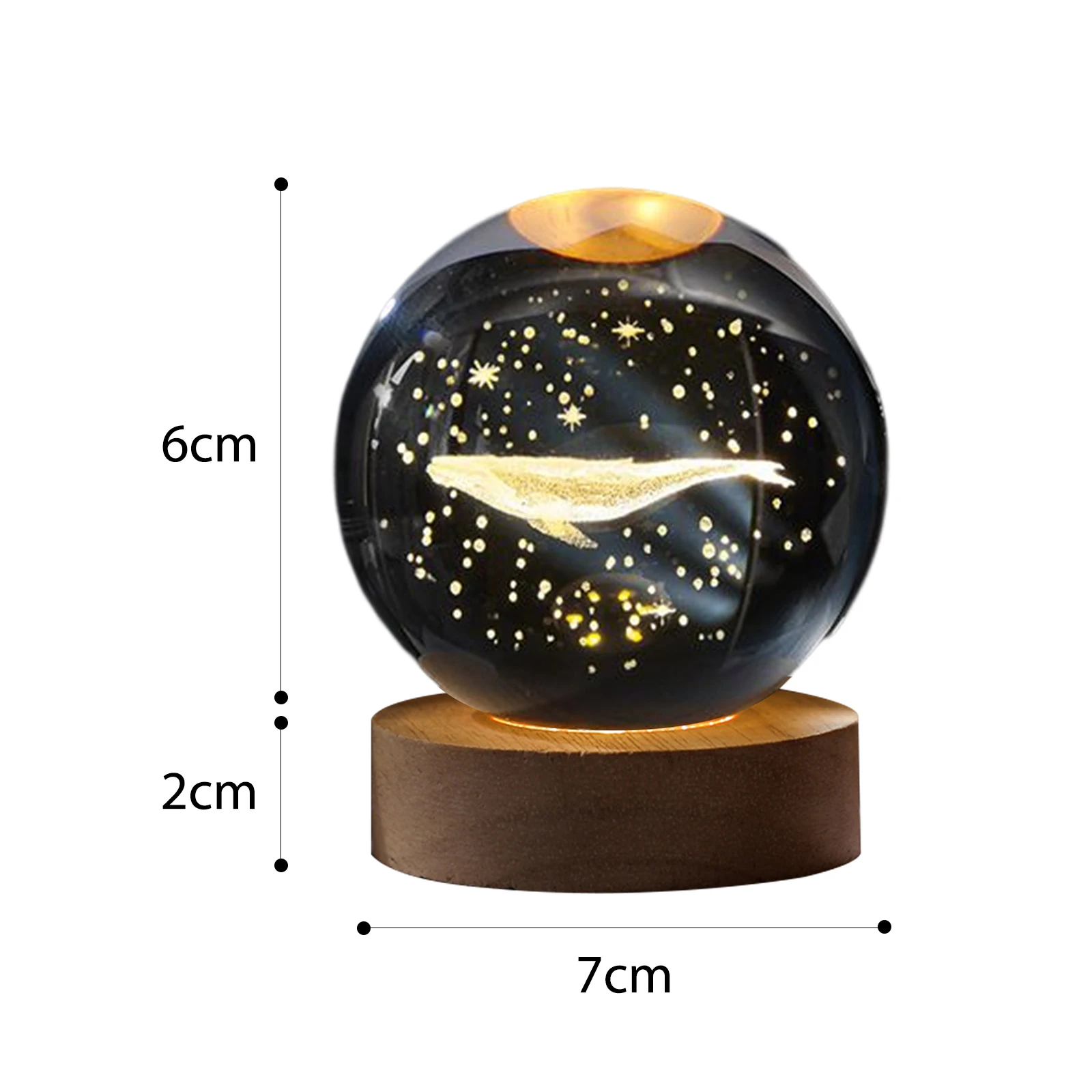 3D Moon Crystal ball Planetary Night Lights Glowing Planet Galaxy Astronaut Table Desktop Home Decoration for Birthday Gift