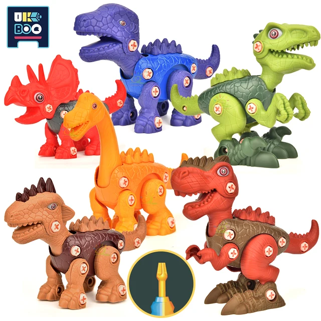 UKBOO DIY Screw Jurassic Dinosaurs For 3 Years Old Assembly Nuts Model Sets Safe Blocks STEM Early Education Baby Toys Toddler 1