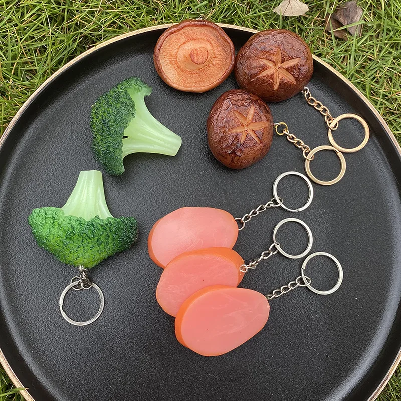 패션 새로운 귀여운 PVC Simulat 브로콜리 열쇠 고리 크리 에이 티브 음식 야채 펜던트 키 체인 남성 여성 선물 애완 동물 강아지 고양이 장난감 K48