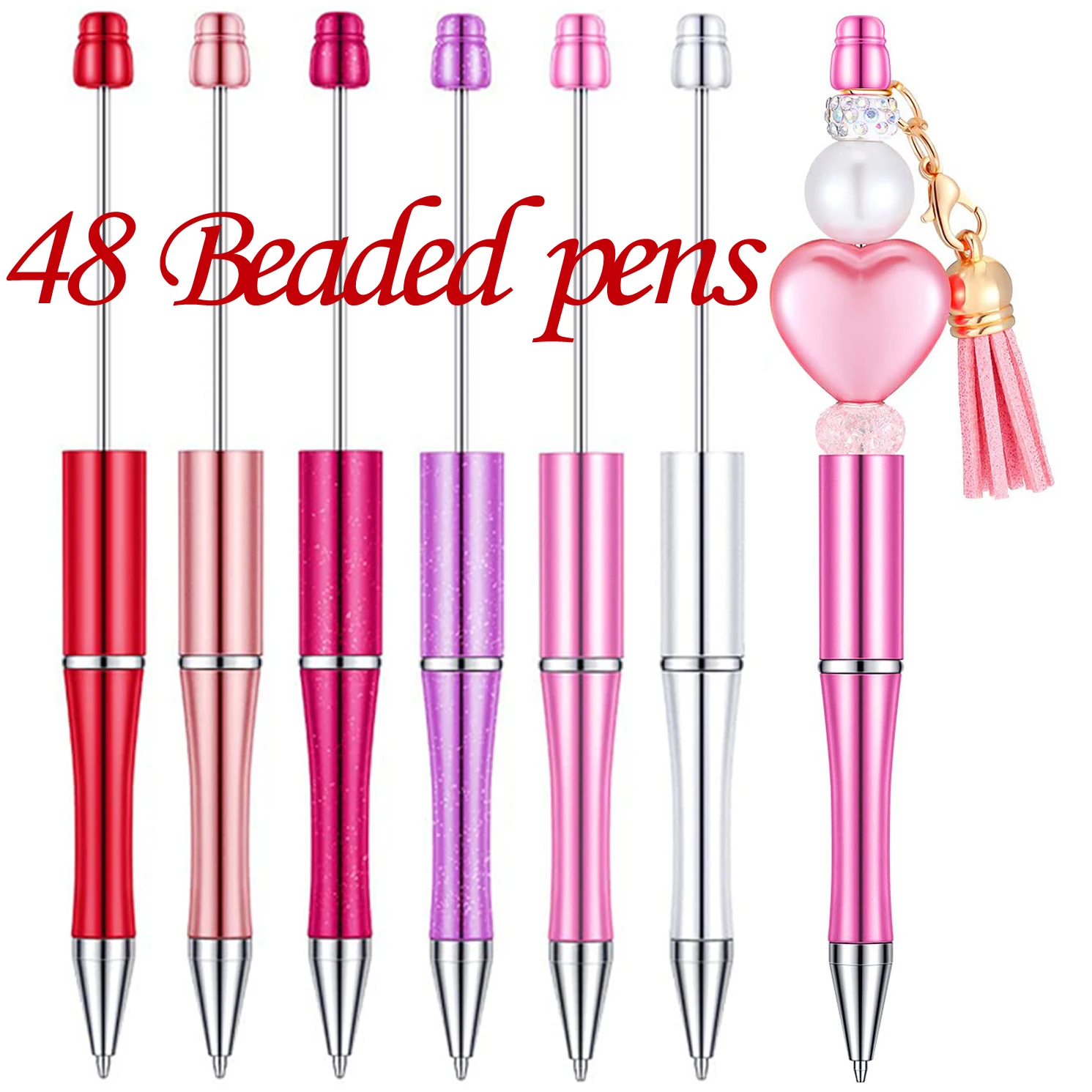 

48Pcs Beaded Pen Gift Ballpoint Pen DIY Ballpoint Pens Office Birthday Gifts Ballpoint Pens Gel Pens Valentine's Day gift