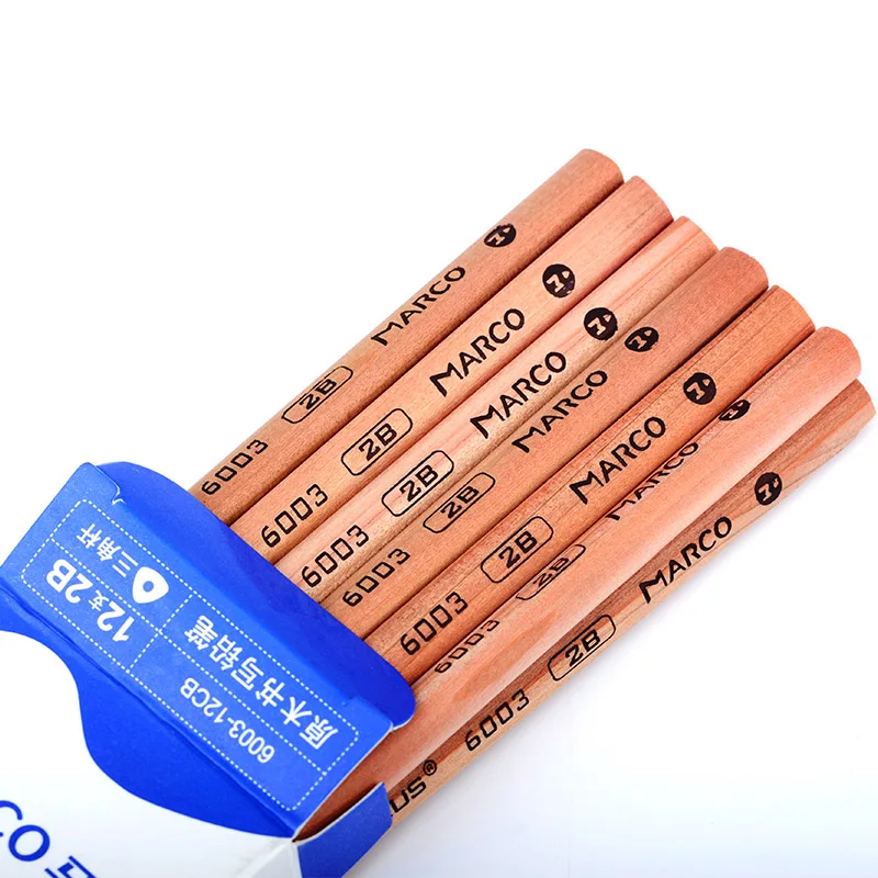 Marco Triangle Sketch Writing Pencil Students Professional Stationery Supplies for Beginner 4