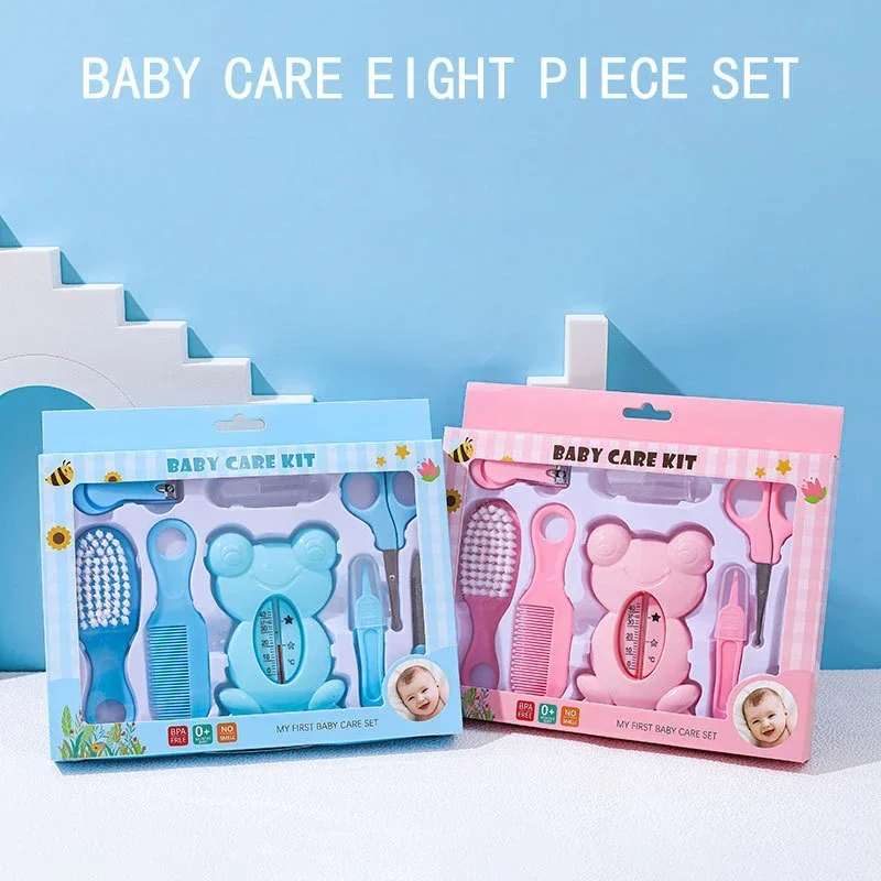 Nail Care Kit 1/8 pcs/Set Newborn Baby Kids Nail Hair Health Care Thermometer Grooming Brush Kit