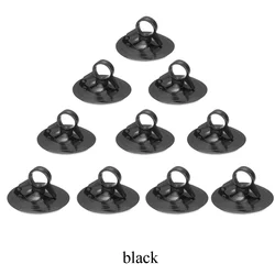 Set of 10 Versatile Clear and Black Rubber Suction Cups, 45mm and 35mm (Black)