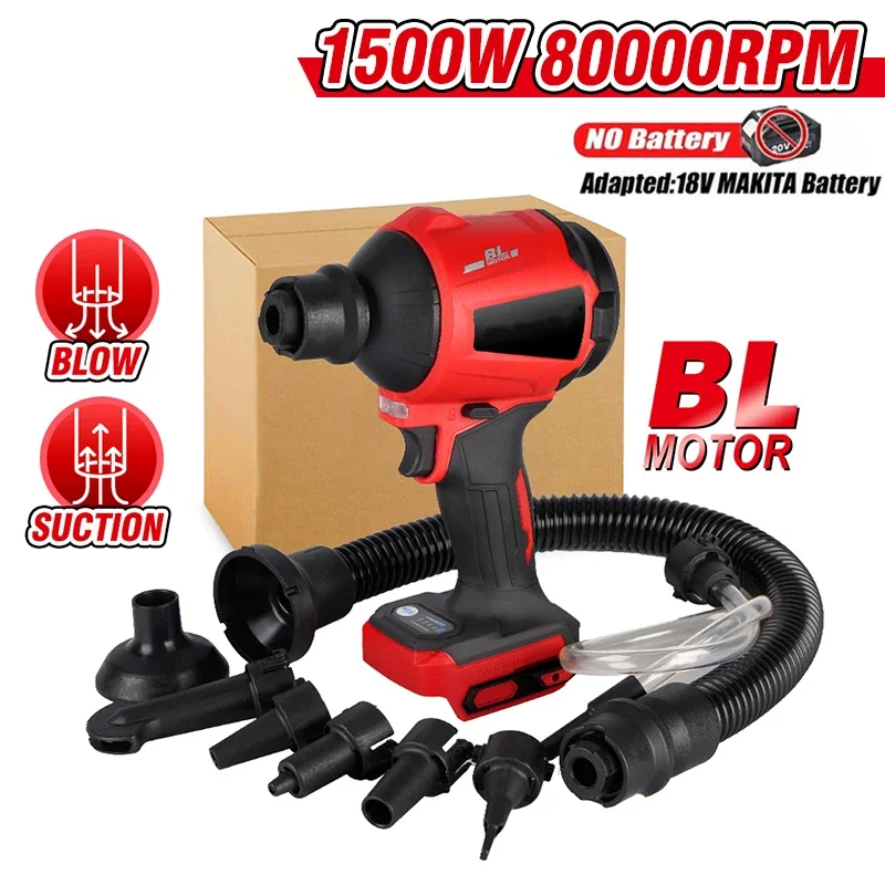 브러시리스 송풍기 1500W 80000RPM 다기능 팽창기 Makita 18v 배터리 ..