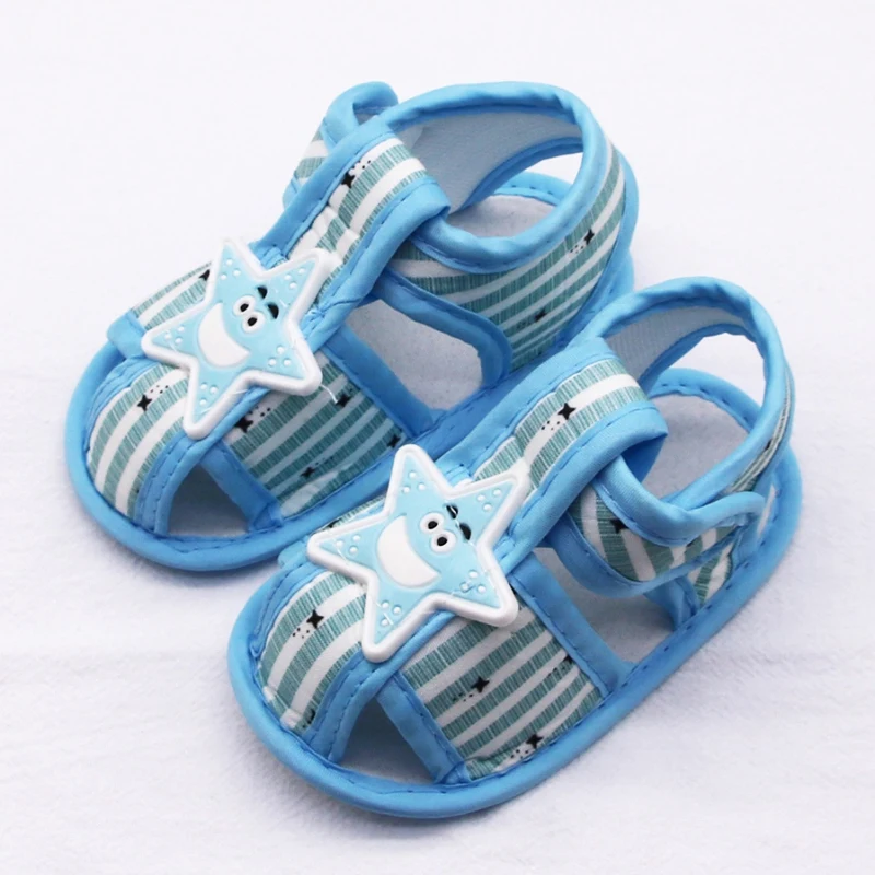 Summer Baby Boy Girl Star Pattern Hollow Sandals Cotton Infant Toddler Soft Sole Shoes First Walker