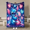 Personalized Custom Name Blanket Disney Stitch Printed Blanket for Sofa Bed Cover Blanket Suitable for Birthday Child Adult Gift 5
