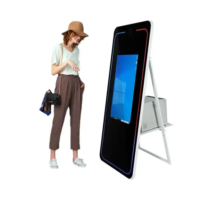 

70inch foldable magic mirror photo booth led frame screen case transport mirror selfie mirror photo booth for Wedding Partys