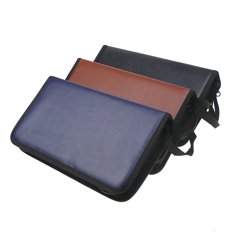 Car CD Case Disc Dvd Storage Bag PU High-capacity Sleeve Holder Storage Box Wallet Box Handbag Organizer With Zipper 80 sheets cd dvd storage bag cd dvd storage case