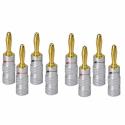 Premium 24K Gold - Plated Banana Connectors with Screw Lock (8 - Pack) (8 pcs)