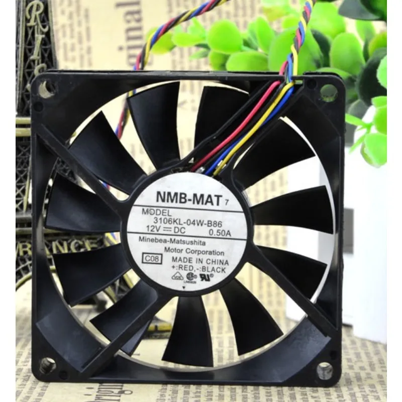 

New Cooler Fan for NMB 3106KL-04W-B86 12V 0.50A 8CM PWM Speed Control Fan 8015 80*80*15mm