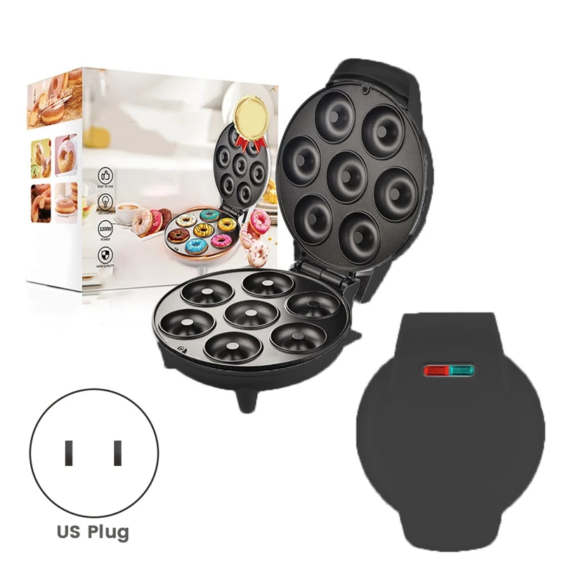 ABXH Electric Mini Donut Maker Machine Non-Stick Coated Breakfast Snacks Desserts Kitchen Appliance