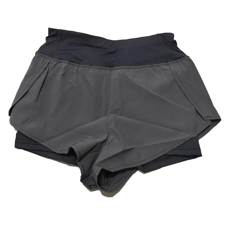 Plus Size Two-Piece Illusion Quick Dry Women's Running Fitness Pants Pocket Anti-Exposure Loose-Fit Trunks Skateboard Sports Tro
