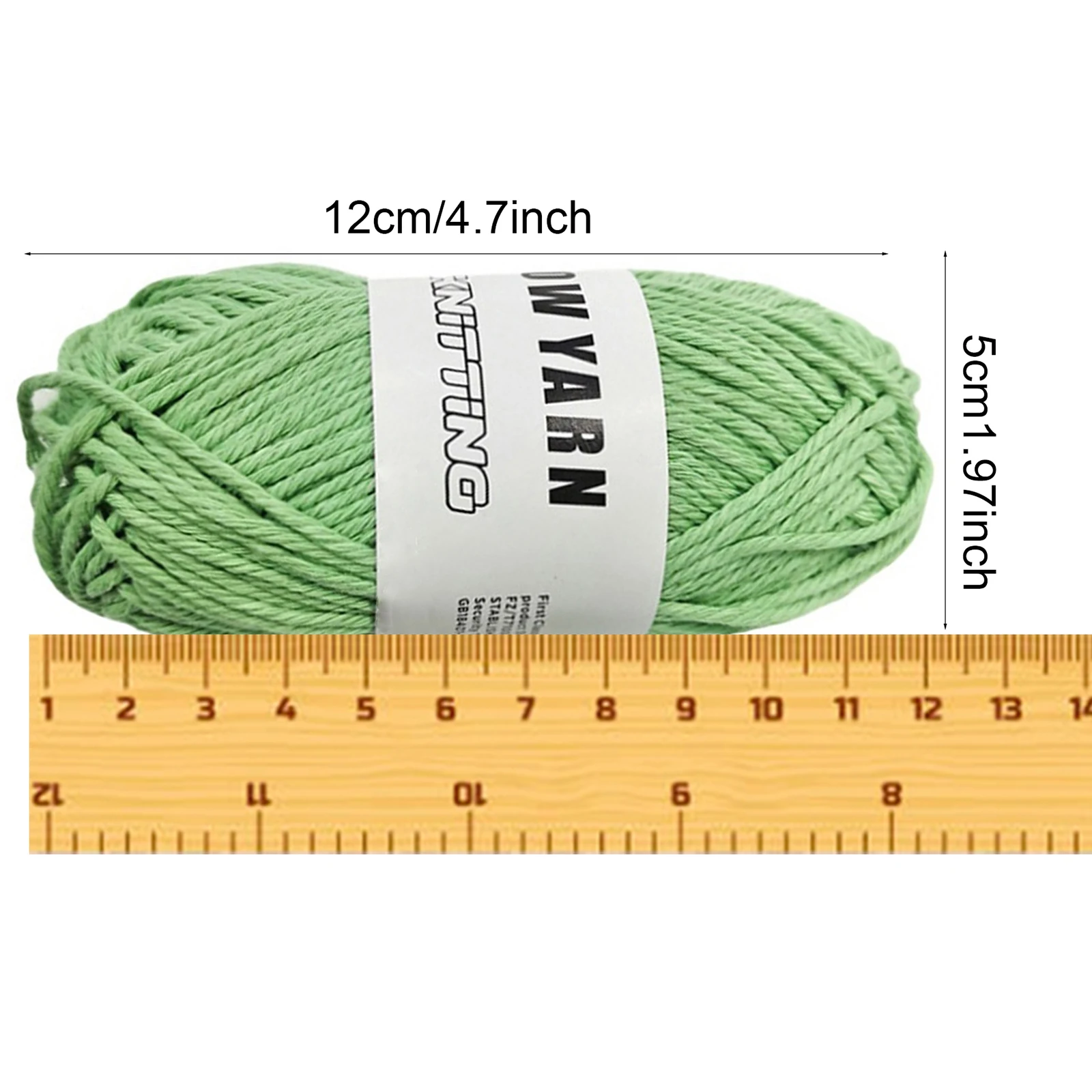 어둠 속에서 빛나는 순면 원사, 100%, DIY 인형, 2mm, 45m, 50g, 2 개
