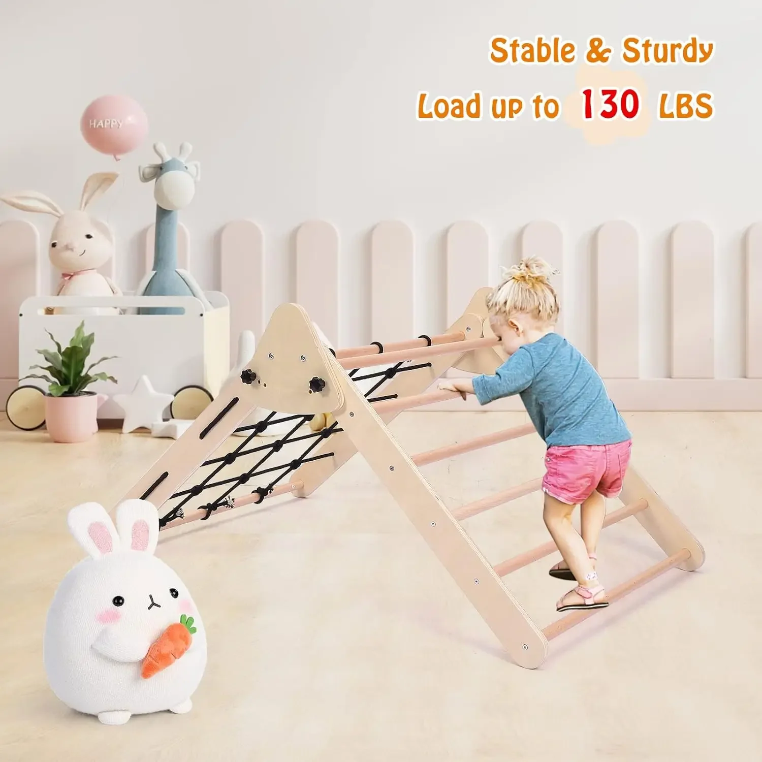 Wooden Montessori Climbing Toys toddler climbing frame Baby Indoor Playground Gym triangle frame toy climb