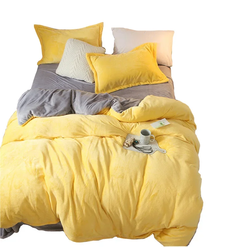 

1Pcs Duvet cover Solid Color Single Double Queen King Quilt Yellow Cover Advanced Home Bed Soft Qualified Comfortable