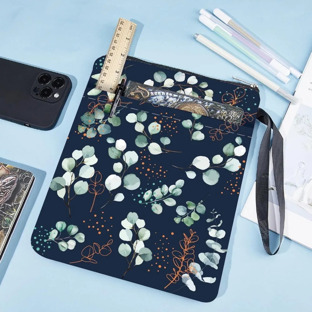 1pc Leaf Book Covers Plant Book Protector Sleeve for Paperbacks Washable Fabric Cloth Cover with Zipper and Extra