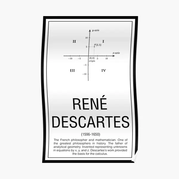 

Rene Descartes Poster Funny Decor Room Modern Mural Wall Vintage Picture Decoration Art Home Print Painting No Frame