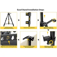 Art easel, adjustable floor folding aluminum easel, sturdy and portable easel for painting and exhibition. 5