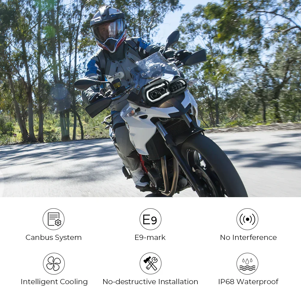 LED Lights Motorcycle LED Lights Motorcycle Headlight Bike Light LED Motorcycle Lights E9 Mark Headlights for BMW F650GS F700GS F800GS ADV Adventure F800R Motorcycle Light Assembly