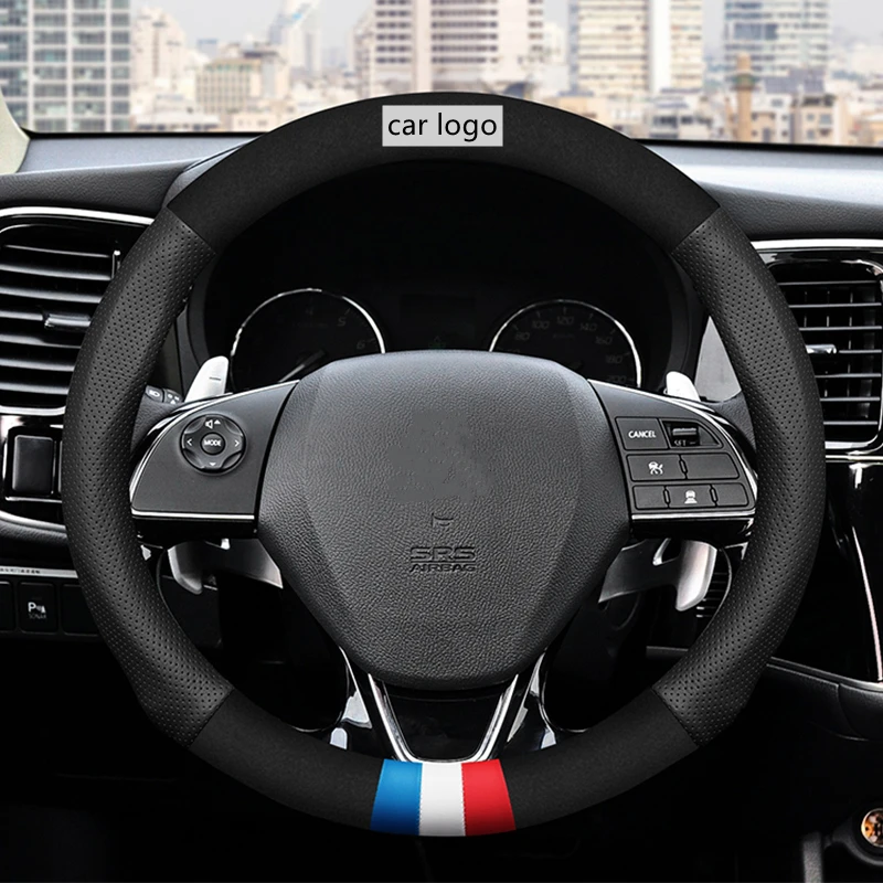 Auto Car Steering Wheel Cover For Mitsubishi Lancer 10 Outlander Pajero