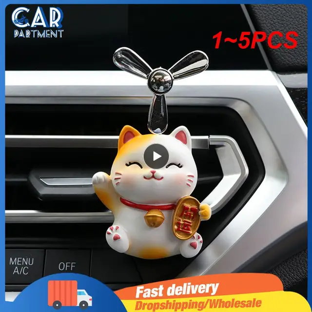 1~5PCS Lovely Cat Car Air Freshener Fragrance Diffuser Cute Animal Interior Accessories Car Air Conditioner Outlet Vent Perfume