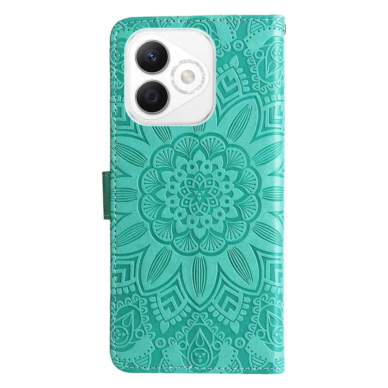 Elegant 3D Sunflower Wallet Flip Case - Shockproof PU Leather Phone Cover