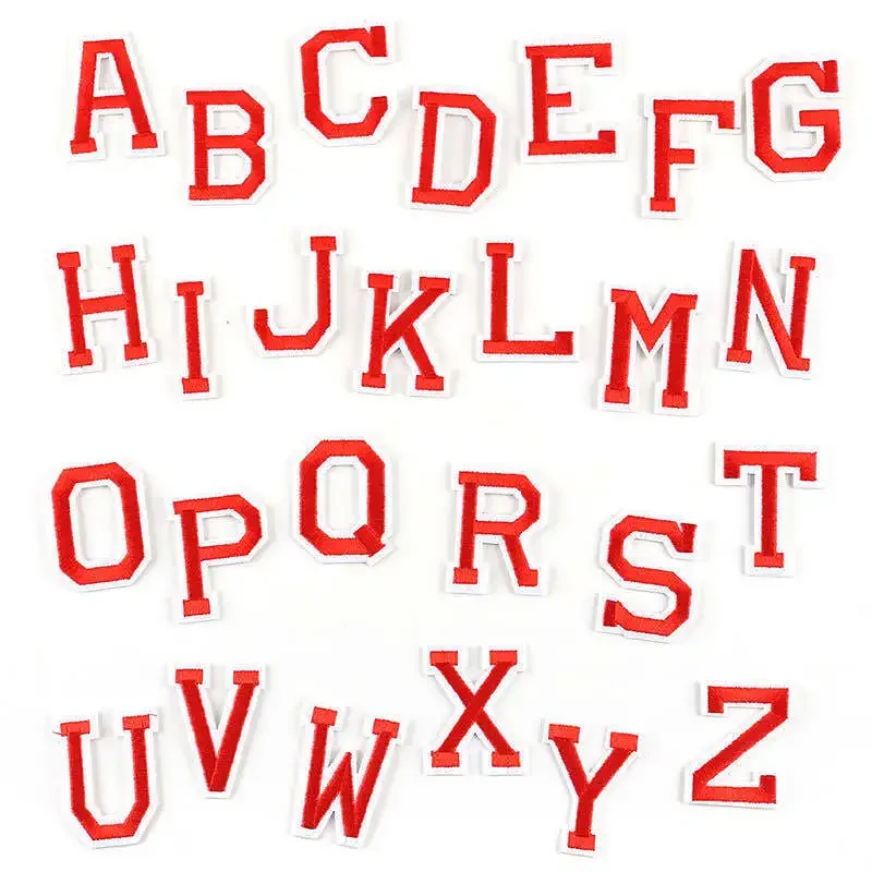 26 PCS Colorful Alphabet Embroidered Iron-On Letter Patches - Fabric Applique Sewing Supplies