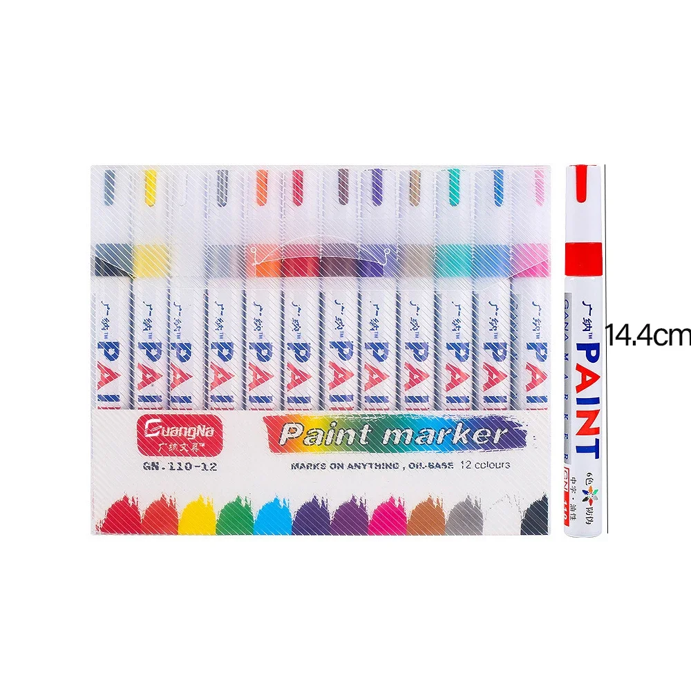 Permanent marker pen 12Pcs waterproof cars wheel tire oily paint marker