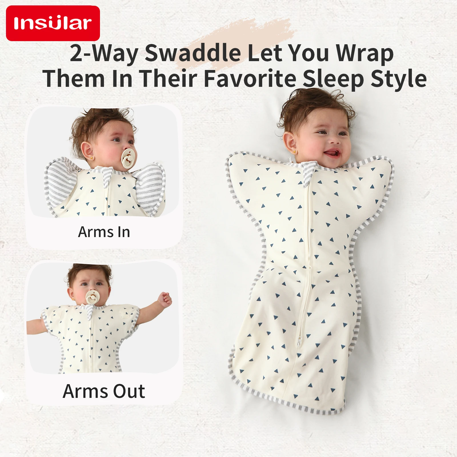 INSULAR Baby Sleeping Bags 100% Cotton Infant Sleep Sack Anti-shock Sleeve Sleeveless Uterine Simuolation Design 4 Seasons 4