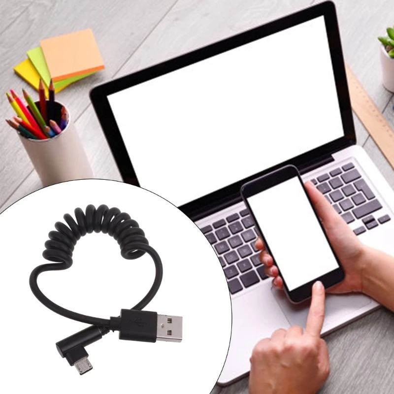 รูปสินค้า สายชาร์จ USB 60W สายม้วน 90 องศา ชาร์จเร็ว ใช้งานได้ทุกอุปกรณ์