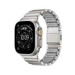 Premium Metal Magnetic Bracelet - Zinc Alloy Strap with Silicone Design - Series 3 2 1 42mm (Titanium Gray)