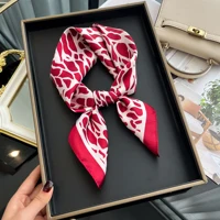 Luxury Square Silk Scarf for Women Hijab Hair Bands Neckerchief Female Satin Shawl Ribbon Headband Fashion Wraps Bandana 2024 1