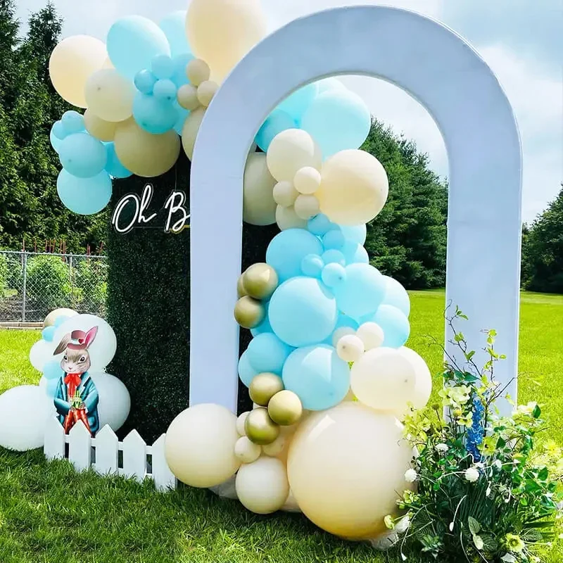Sfondo Fotografico Ad Arco Aperto Con Copertura Bianca – Telaio Metallico Doppio 2.5m – Per Matrimoni, Feste, Compleanni