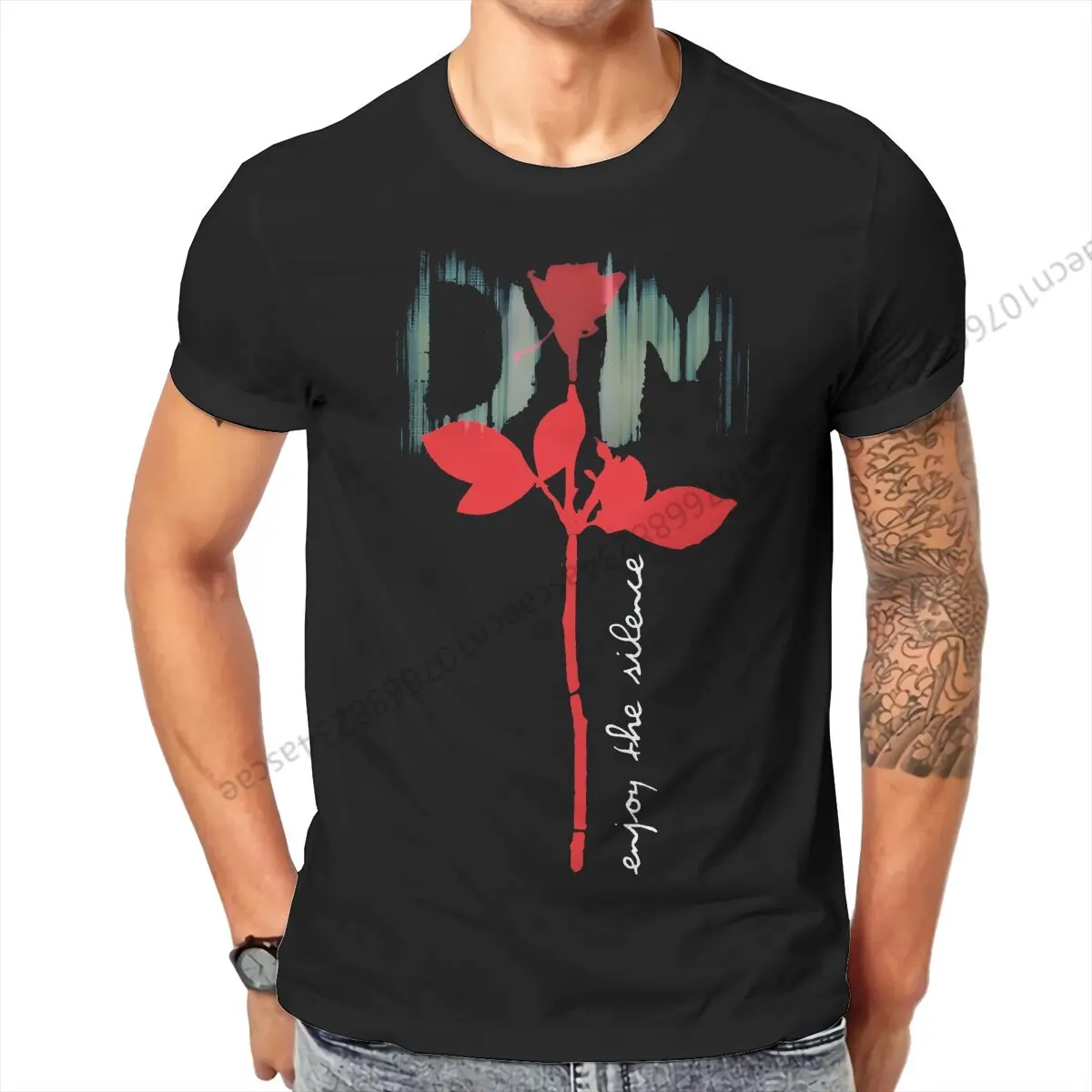 

Depeche Cool Mode Aesthetic Rose Tshirt Graphic Men Tops Vintage Summer Cotton Streetwear T Shirt