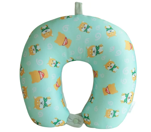 Memory Foam Travel Pillow with Snap Strap and Soft Cover