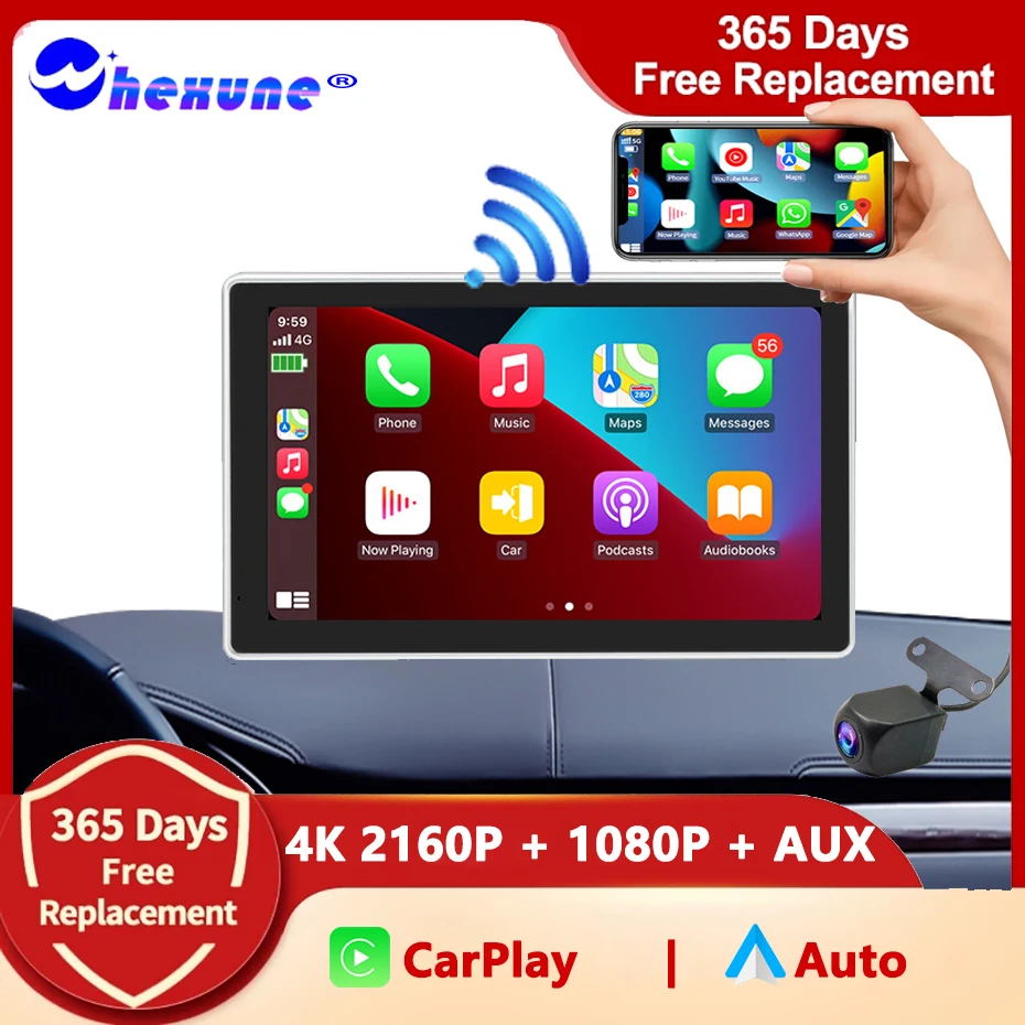 Universale 7 Pollici Autoradio Lettore Video Multimediale Wireless Carplay Auto Ips Touch Screen 4K Dvr Dashcam Per Hyundai Kia Toyota