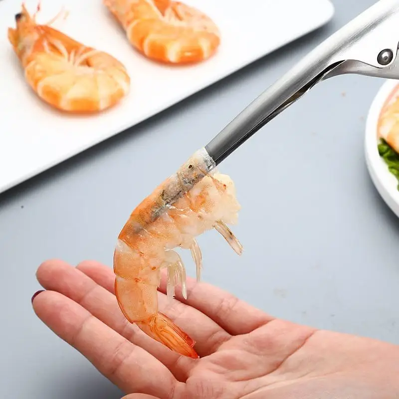 1Pc Portable Stainless Steel Creative Shrimp Peelers Deveiners Peel Shrimp Tool Kitchen Gadgets Seafood Tools
