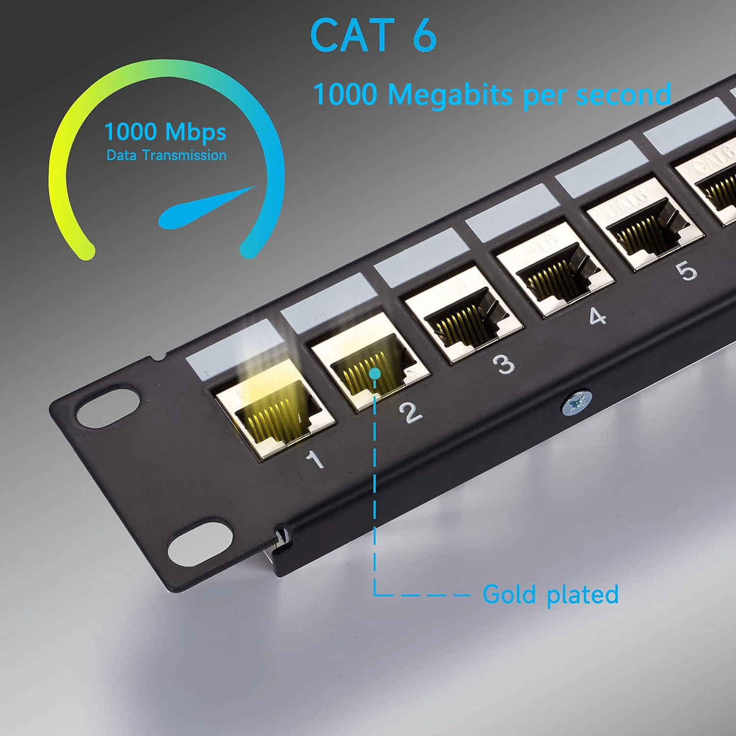 Patch Panel Rede de Acoplador Patch Panel Cat6 Cat6a Cat7 19 24 Port Zoerax-rj45 - Imagem 4
