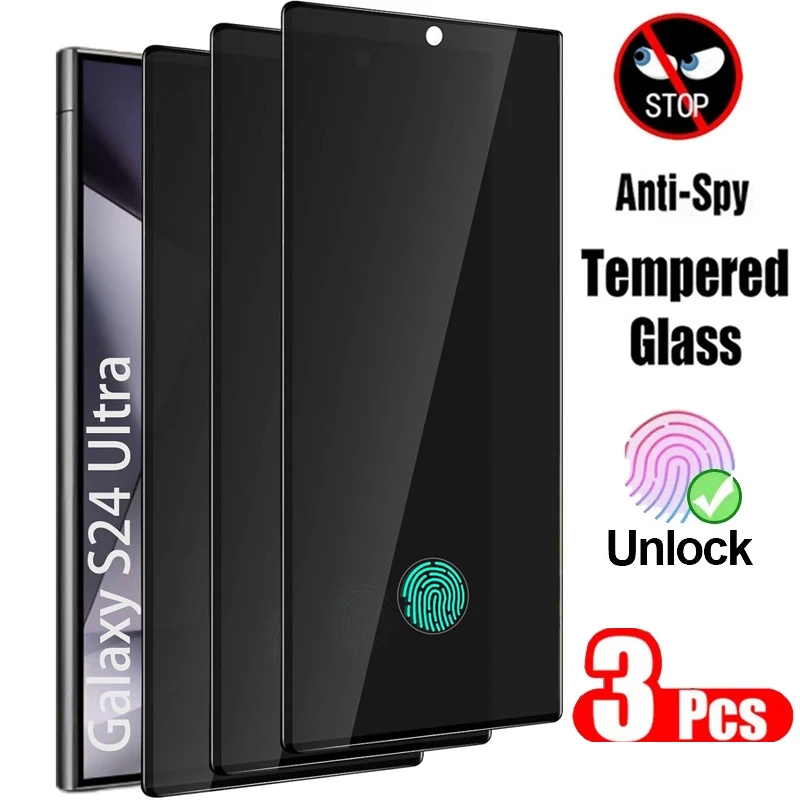 3PCS Privatsphäre Gehärtetes Glas Für Samsung Galaxy S24 Ultra S24 Plus Screen Protector Für Samsung S24 S24 Ultra Anti spy Glas – Detail 1