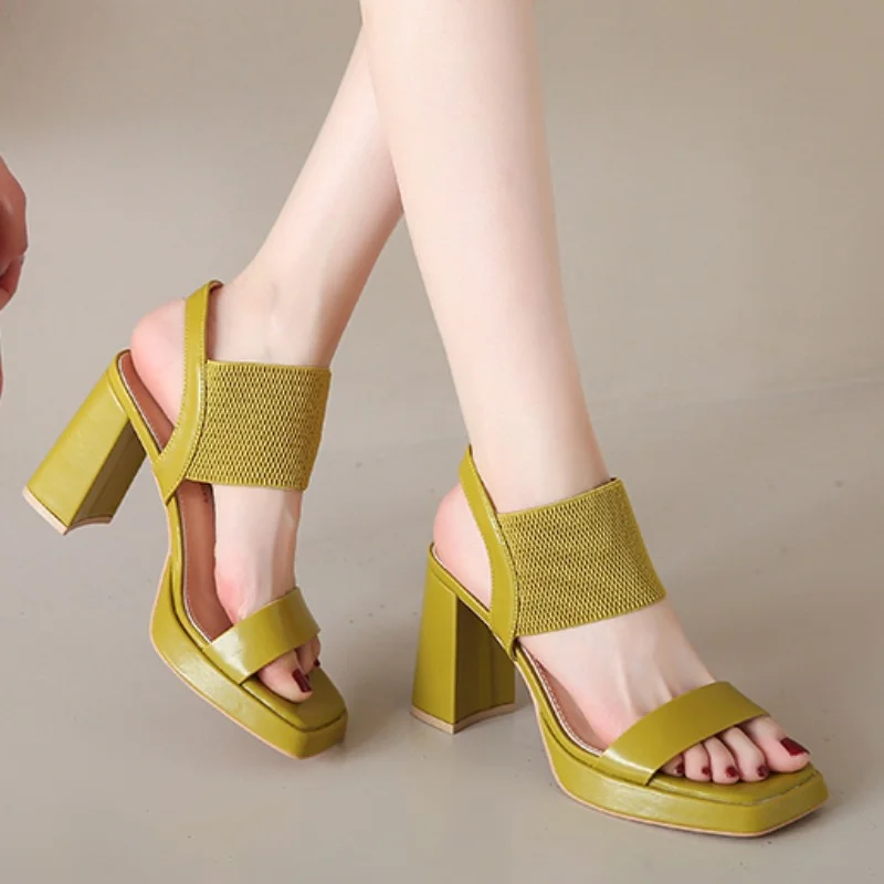 Women's Platform Chunky Heel Sandals 2023 Summer Open Toe High Heel